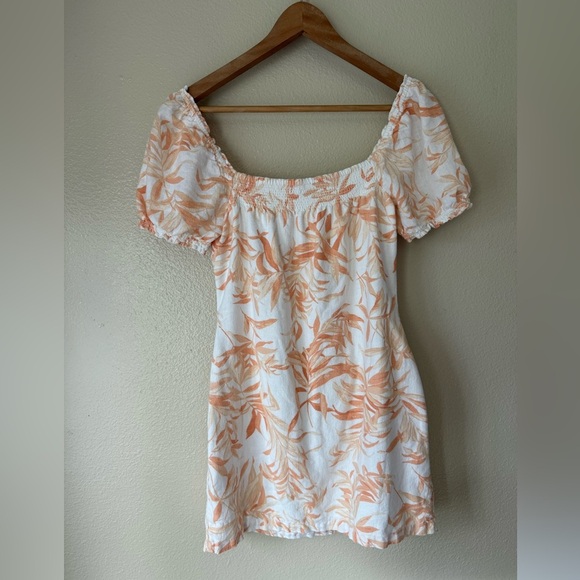 A&F Linen Blend Puff Sleeve Mini Dress - Picture 4 of 5